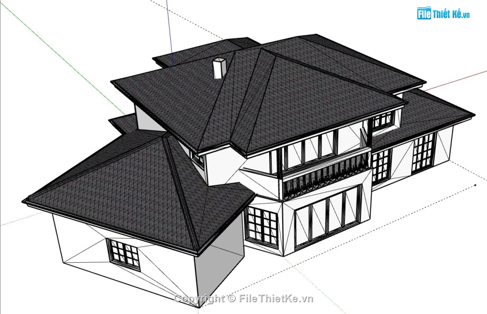 Biệt thự 2 tầng,model su biệt thự 2 tầng,biệt thự 2 tầng sketchup,biệt thự 2 tầng file su,file sketchup biệt thự 2 tầng