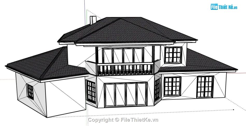 Biệt thự 2 tầng,model su biệt thự 2 tầng,biệt thự 2 tầng sketchup,biệt thự 2 tầng file su,file sketchup biệt thự 2 tầng