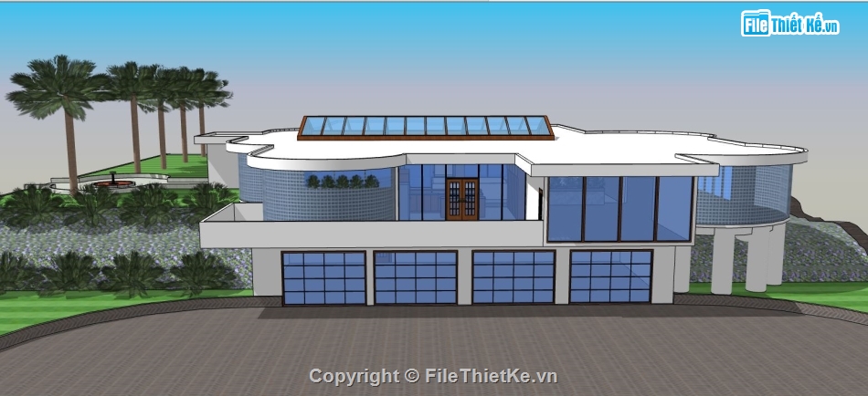 file su biệt thự,sketchup biệt thự,su biệt thự