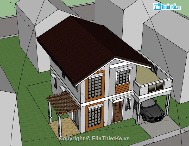Biệt thự 2 tầng,model su biệt thự 2 tầng,file su biệt thự 2 tầng