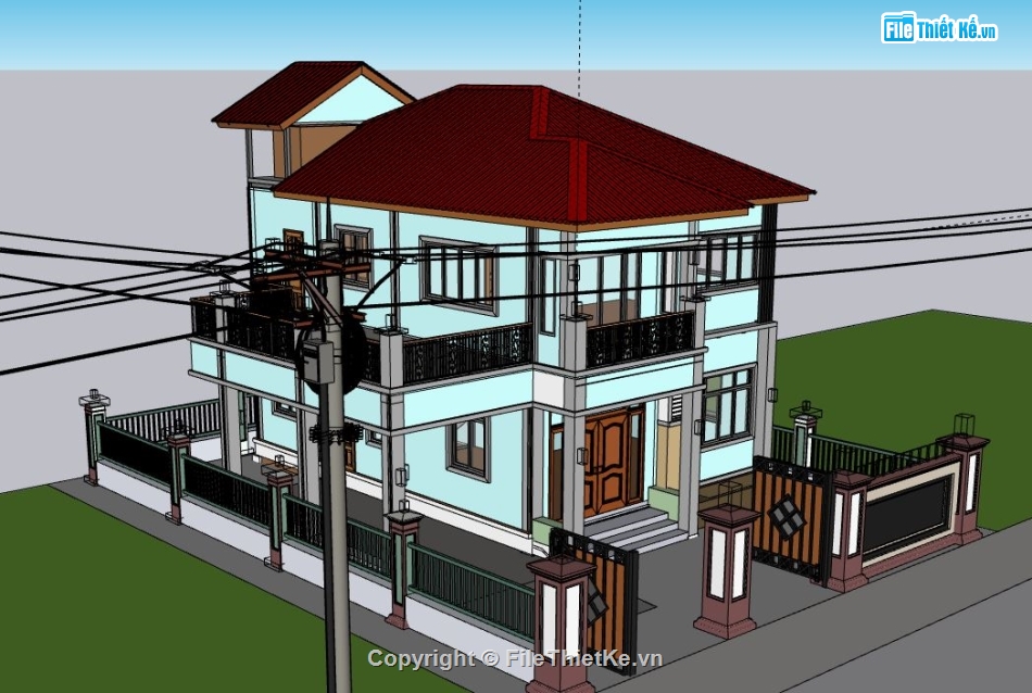 Biệt thự 2 tầng,model su biệt thự 2 tầng,biệt thự 2 tầng file su