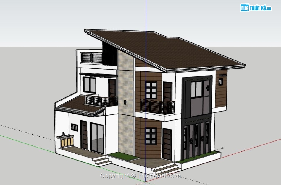 Biệt thự 2 tầng,model su biệt thự 2 tầng,biệt thự 2 tầng file su