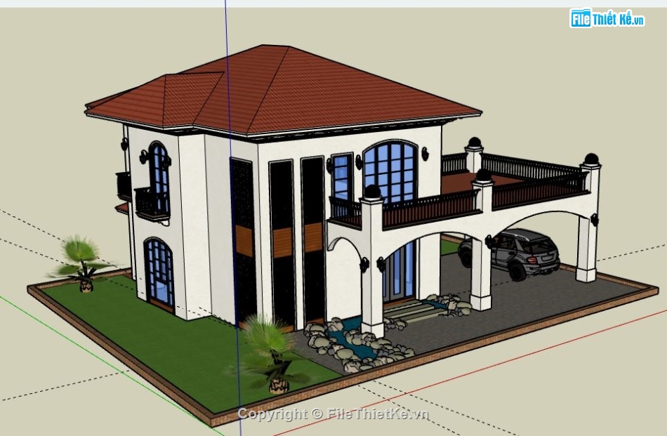 Biệt thự  2 tầng,file sketchup biệt thự 2 tầng,biệt thự 2 tầng file sketchup,file su biệt thự 2 tầng,biệt thự 2 tầng file su