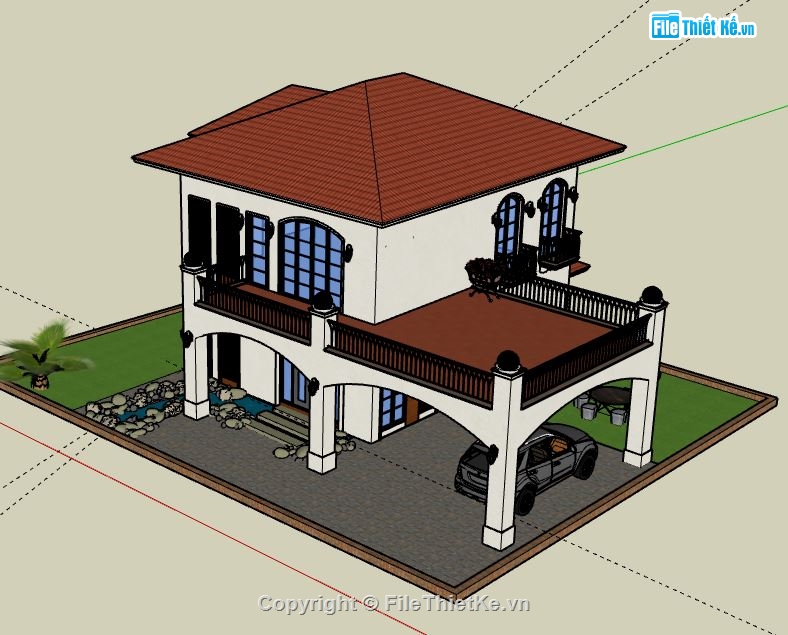 Biệt thự  2 tầng,file sketchup biệt thự 2 tầng,biệt thự 2 tầng file sketchup,file su biệt thự 2 tầng,biệt thự 2 tầng file su