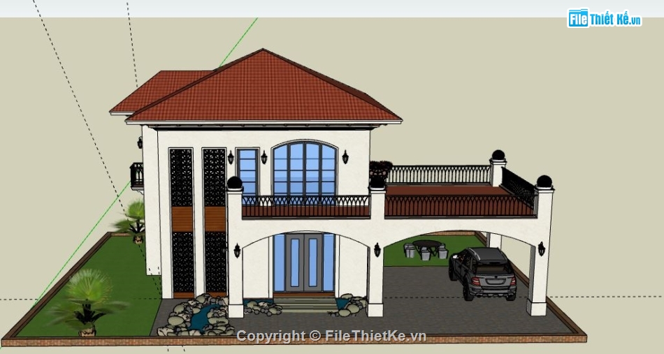 Biệt thự  2 tầng,file sketchup biệt thự 2 tầng,biệt thự 2 tầng file sketchup,file su biệt thự 2 tầng,biệt thự 2 tầng file su