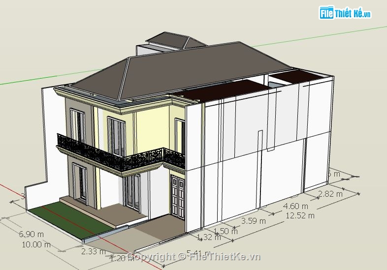 Biệt thự 2 tầng,model su biệt thự 2 tầng,biệt thự 2 tầng file su