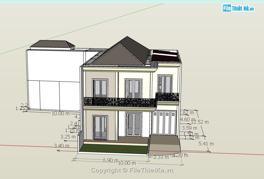 Biệt thự 2 tầng,model su biệt thự 2 tầng,biệt thự 2 tầng file su