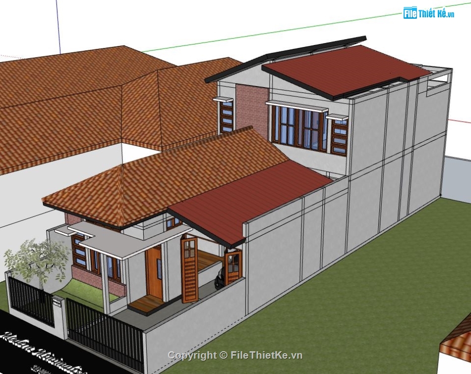 Biệt thự 2 tầng,model su biệt thự 2 tầng,biệt thự 2 tầng file su,sketchup biệt thự 2 tầng,biệt thự 2 tầng model su