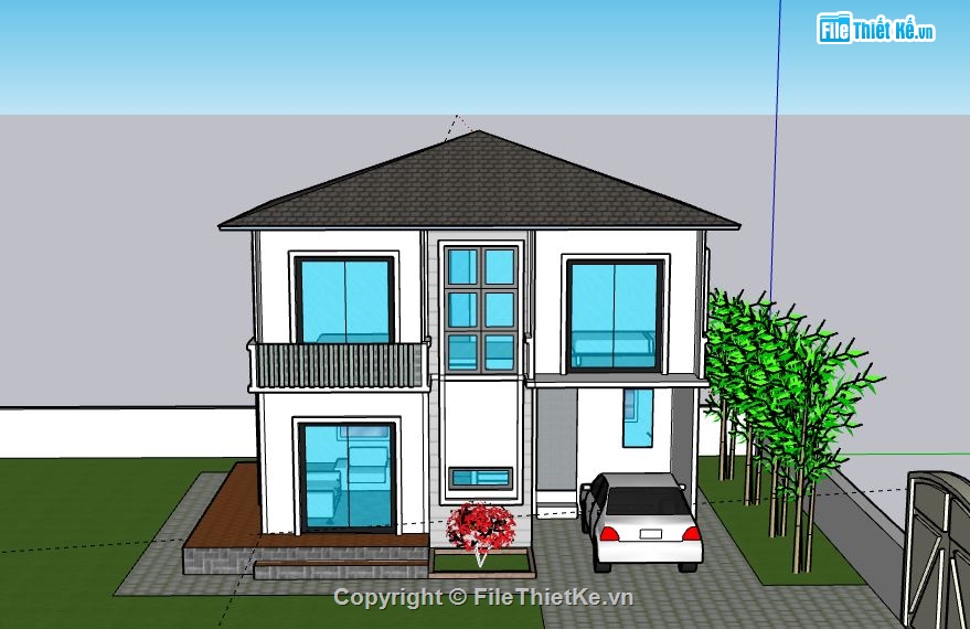 Biệt thự 2 tầng,Model su biệt thự 2 tầng,file su biệt thự 2 tầng