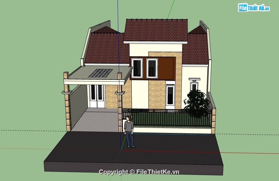 Biệt thự 2 tầng,model su biệt thự 2 tầng,biệt thự 2 tầng sketchup,sketchup biệt thự 2 tầng,file su biệt thự 2 tầng