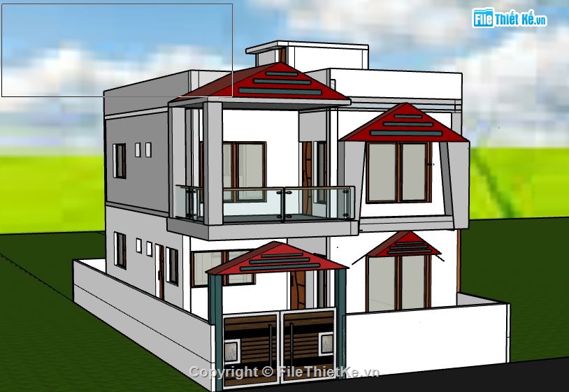 Biệt thự 2 tầng,model su biệt thự 2 tầng,mẫu biệt thự 2 tầng sketchup,file su biệt thự 2 tầng