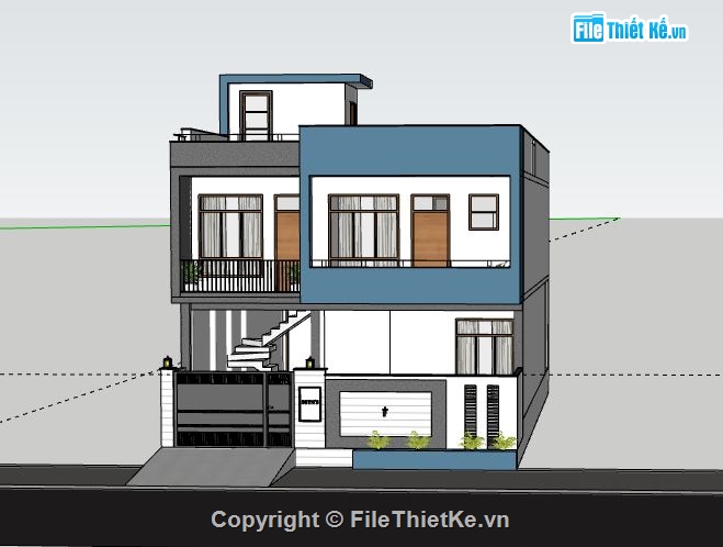 Biệt thự 2 tầng,model su biệt thự 2 tầng,biệt thự 2 tầng file sketchup,biệt thự 2 tầng sketchup