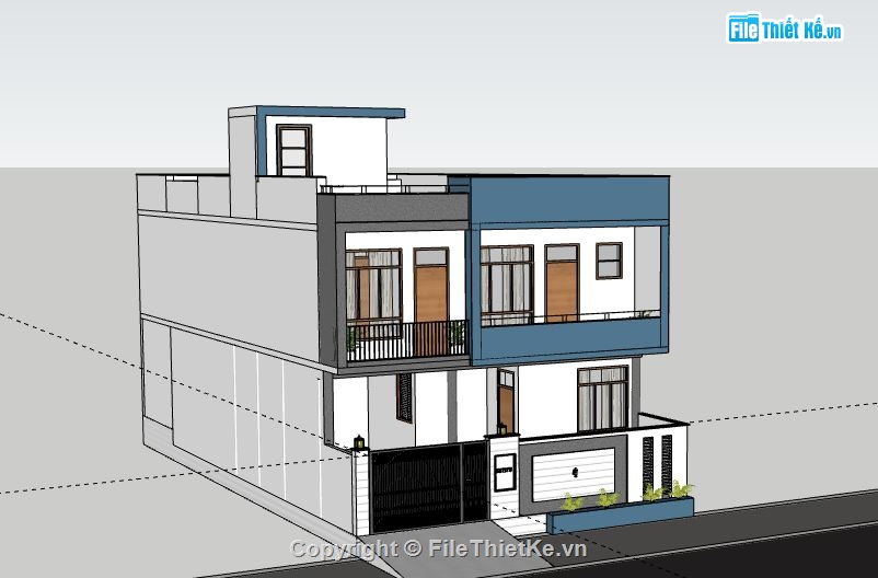 Biệt thự 2 tầng,model su biệt thự 2 tầng,biệt thự 2 tầng file sketchup,biệt thự 2 tầng sketchup