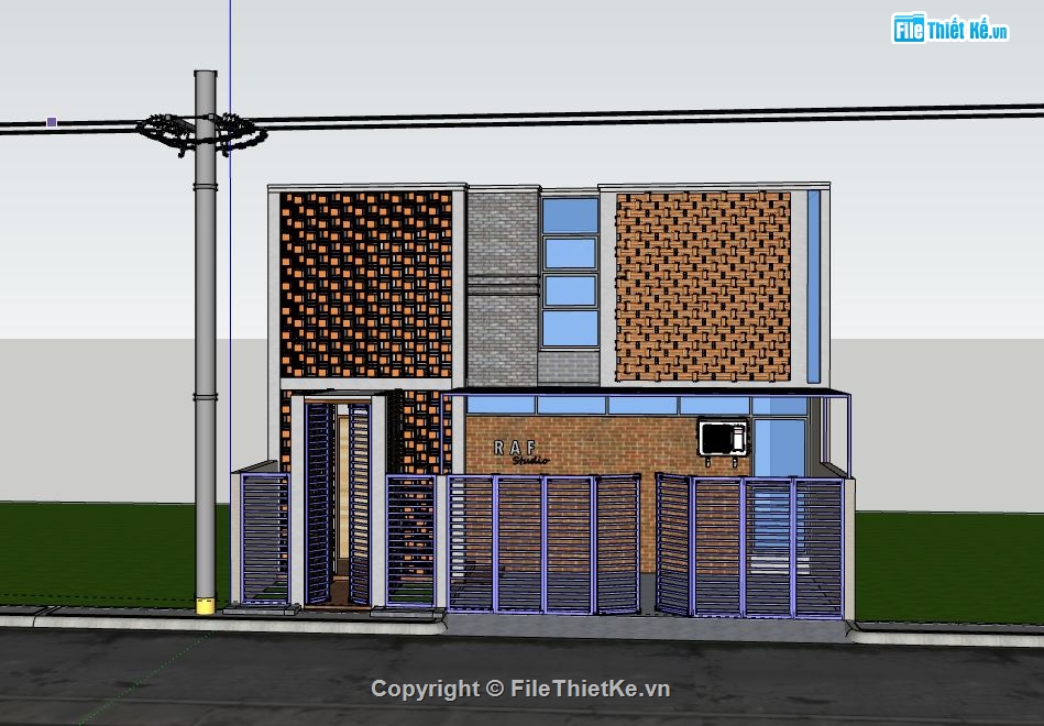 Biệt thự 2 tầng,model su biệt thự 2 tầng,file su biệt thự 2 tầng,sketchup biệt thự 2 tầng