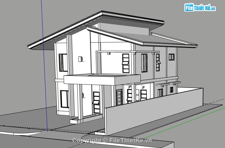 Biệt thự 2 tầng,biệt thự 2 tầng file su,model su biệt thự 2 tầng,file su biệt thự 2 tầng,biệt thự 2 tầng sketchup