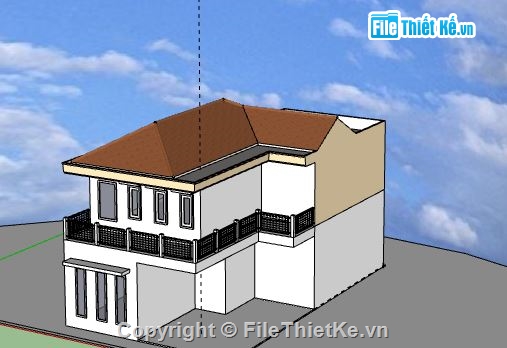 Biệt thự 2 tầng,model su biệt thự 2 tầng,nhà biệt thự 2 tầng file su,sketchup biệt thự 2 tầng