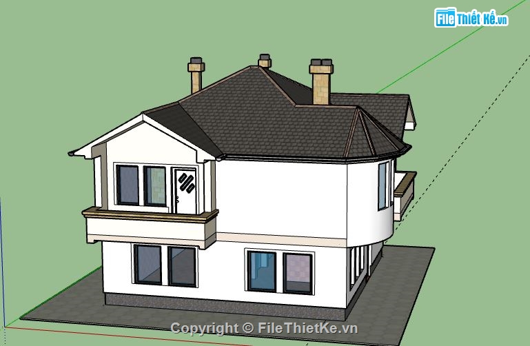 Biệt thự 2 tầng,model su biệt thự 2 tầng,biệt thự 2 tầng sketchup,sketchup biệt thự 2 tầng,nhà biệt thự 2 tầng file su