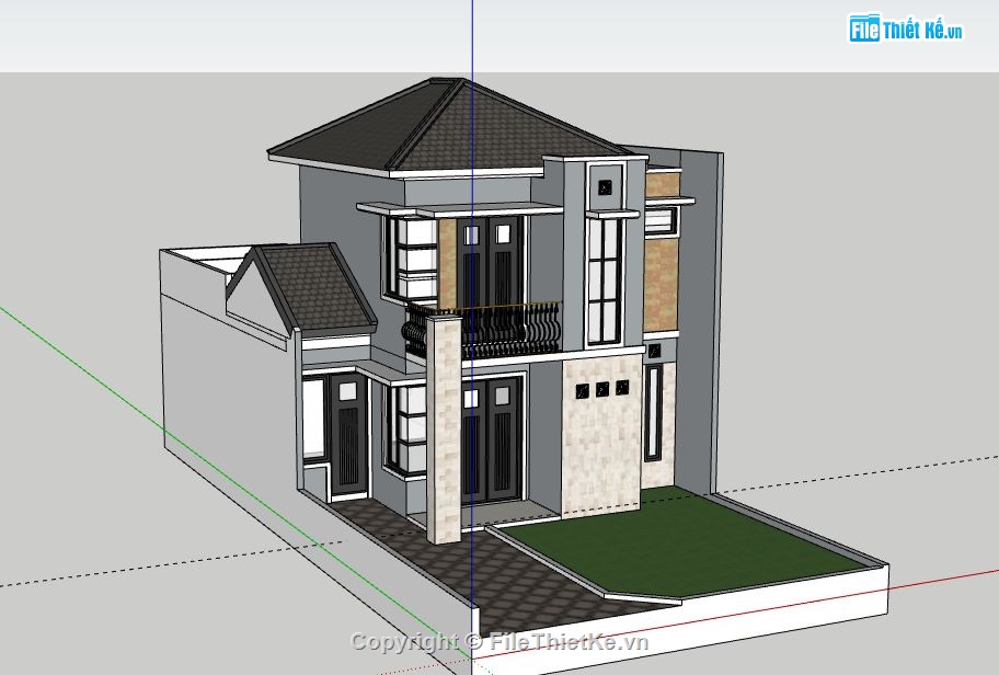 Biệt thự 2 tầng,model su biệt thự 2 tầng,biệt thự 2 tầng file su,sketchup biệt thự 2 tầng,biệt thự 2 tầng model su