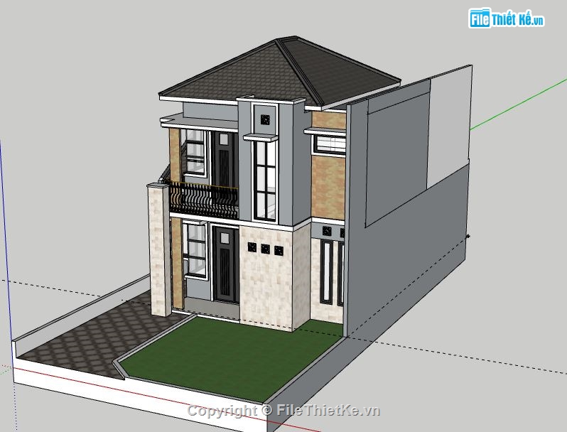 Biệt thự 2 tầng,model su biệt thự 2 tầng,biệt thự 2 tầng file su,sketchup biệt thự 2 tầng,biệt thự 2 tầng model su