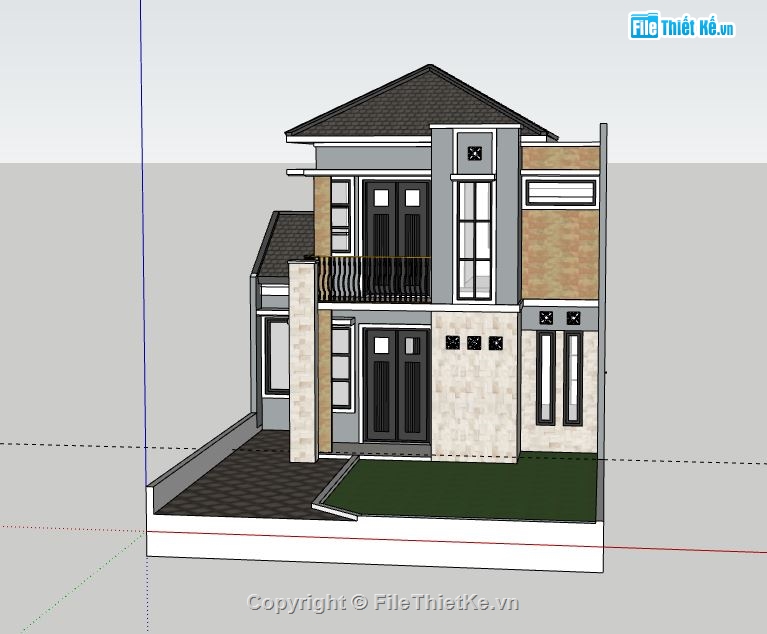 Biệt thự 2 tầng,model su biệt thự 2 tầng,biệt thự 2 tầng file su,sketchup biệt thự 2 tầng,biệt thự 2 tầng model su