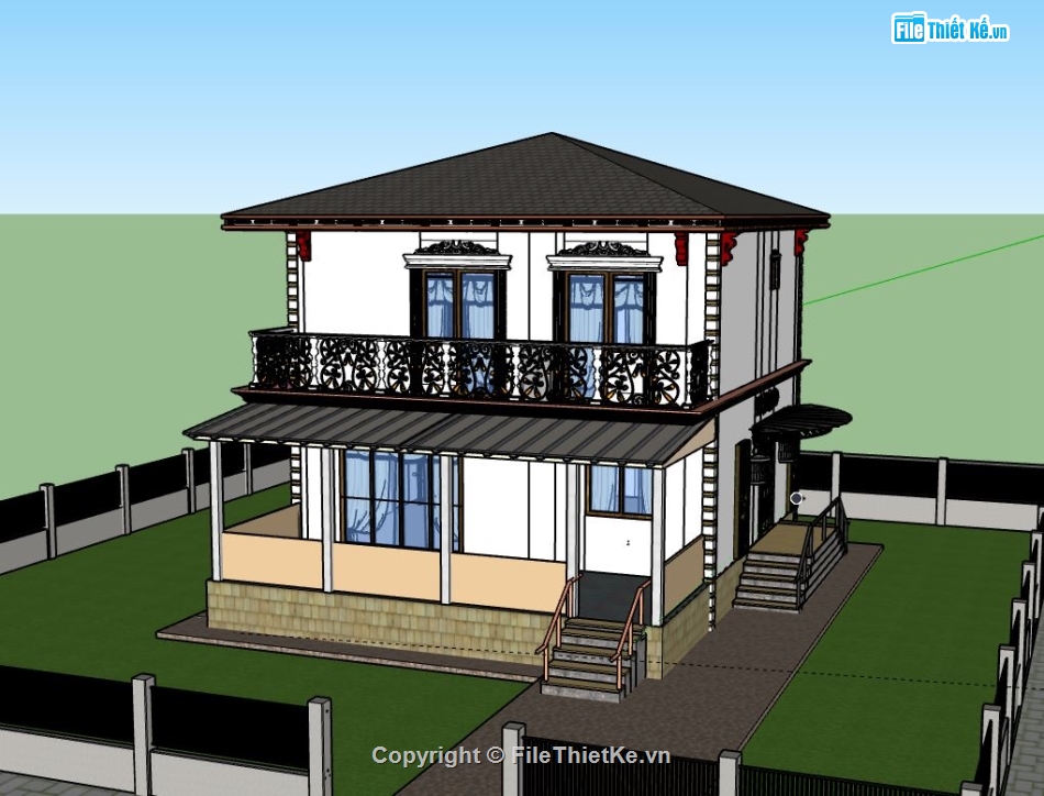 Biệt thự 2 tầng,model su biệt thự 2 tầng,biệt thự 2 tầng file su,file sketchup biệt thự 2 tầng,biệt thự 2 tầng sketchup