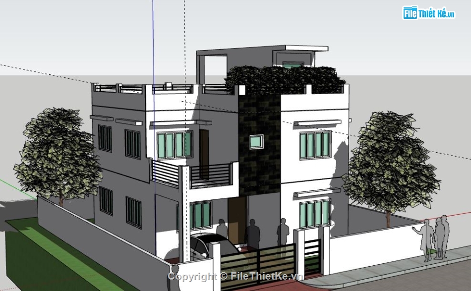 Biệt thự 2 tầng,model su biệt thự 2 tầng,biệt thự 2 tầng file su