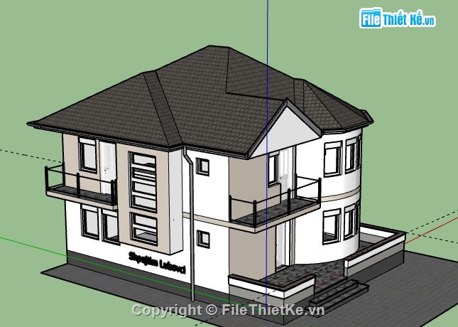 Biệt thự 2 tầng,model su biệt thự 2 tầng,file su biệt thự 2 tầng,biệt thự 2 tầng sketchup