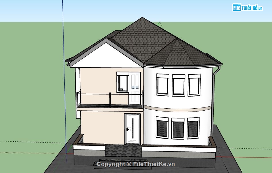 Biệt thự 2 tầng,model su biệt thự 2 tầng,file su biệt thự 2 tầng,biệt thự 2 tầng sketchup