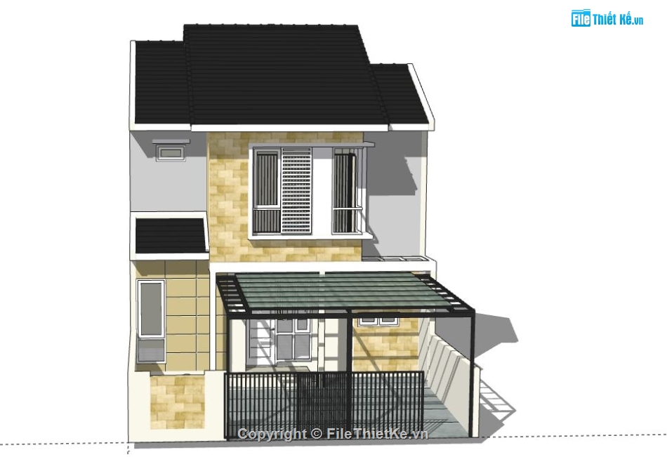 Biệt thự 2 tầng,model su biệt thự 2 tầng,biệt thự 2 tầng file su,sketchup biệt thự 2 tầng,biệt thự 2 tầng sketchup