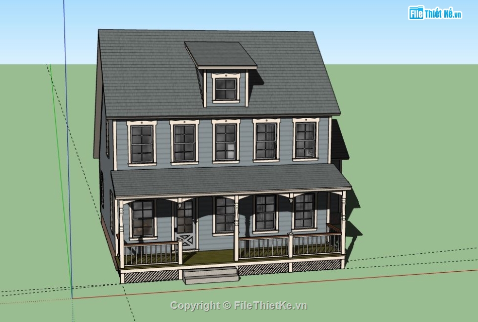 Biệt thự 2 tầng,model su biệt thự 2 tầng,biệt thự 2 tầng file su,sketchup biệt thự 2 tầng,biệt thự 2 tầng sketchup