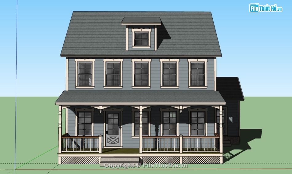 Biệt thự 2 tầng,Model su biệt thự 2 tầng,biệt thự 2 tầng file su,sketchup biệt thự 2 tầng,File su biệt thự 2 tầng
