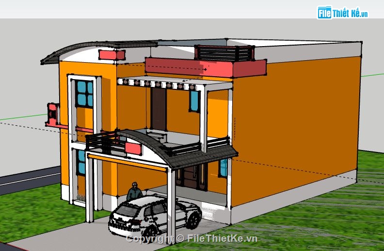 Biệt thự 2 tầng,model su biệt thự 2 tầng,biệt thự 2 tầng model sketchup