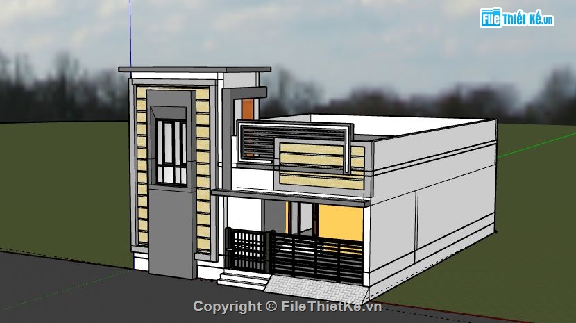 Biệt thự 2 tầng,model su biệt thự 2 tầng,file su biệt thự 2 tầng