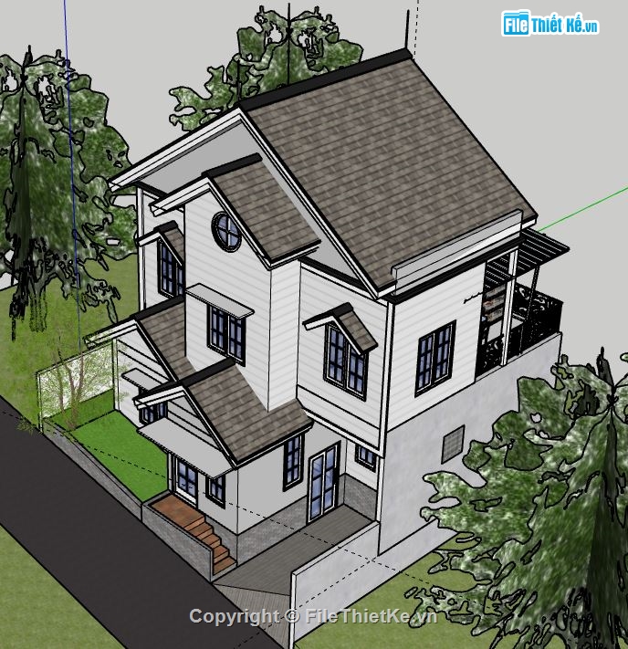 Biệt thự 2 tầng,model su biệt thự 2 tầng,biệt thự 2 tầng file su,sketchup biệt thự 2 tầng,biệt thự 2 tầng file sketchup