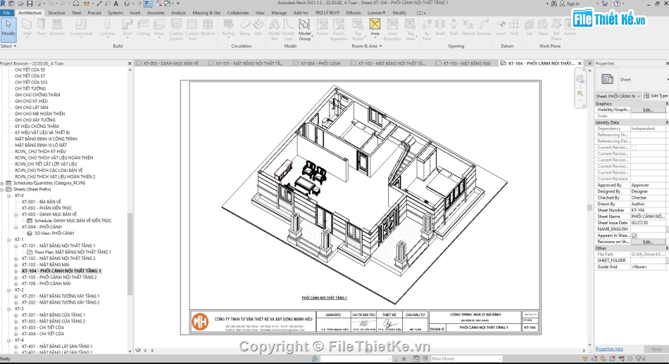 kiến trúc biệt thự 2 tầng,file revit biệt thự 2 tầng,Mẫu biệt thự 2 tầng mái nhật,biệt thự 2 tầng hiện đại