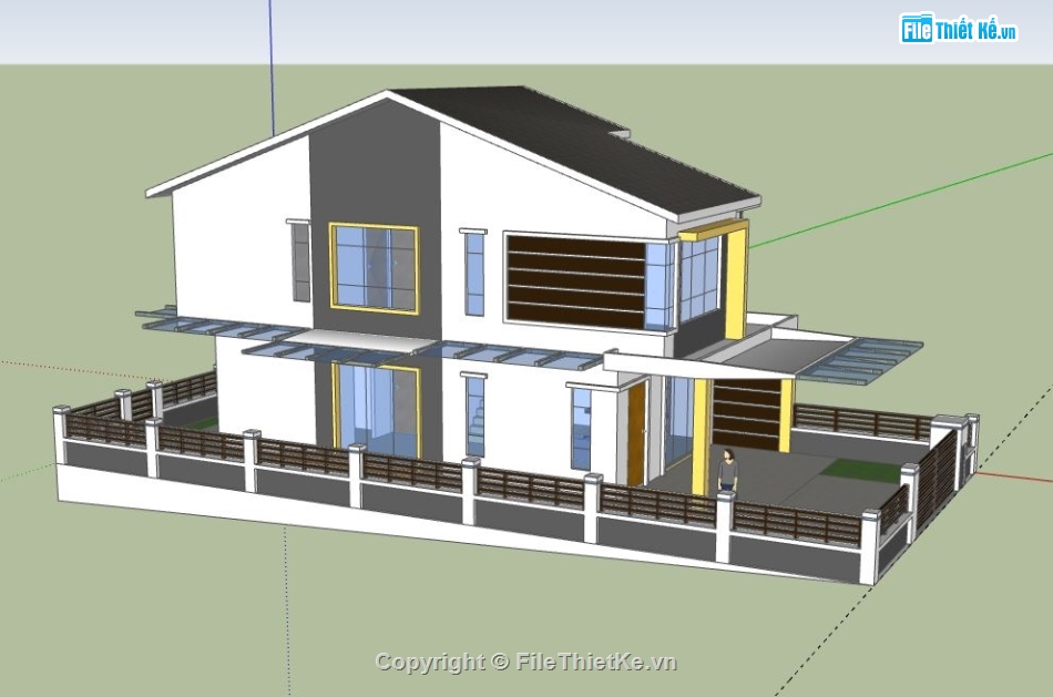 Biệt thự 2 tầng,model su biệt thự 2 tầng,file su biệt thự 2 tầng,biệt thự 2 tầng sketchup,sketchup biệt thự 2 tầng