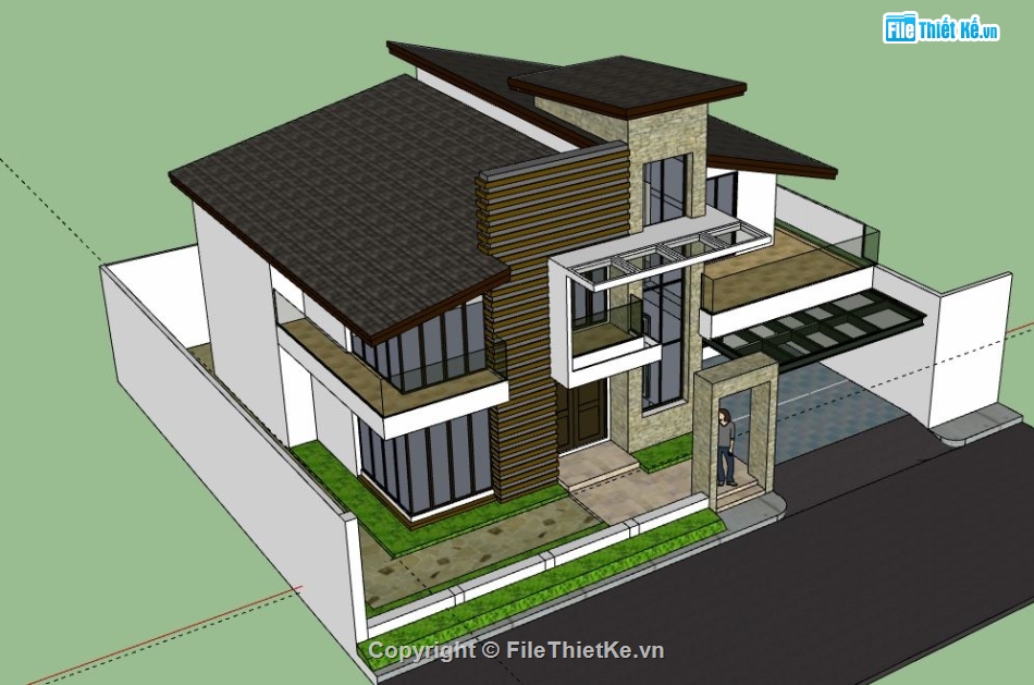 Biệt thự 2 tầng,model su biệt thự 2 tầng,biệt thự 2 tầng file su,sketchup biệt thự 2 tầng,biệt thự 2 tầng model su