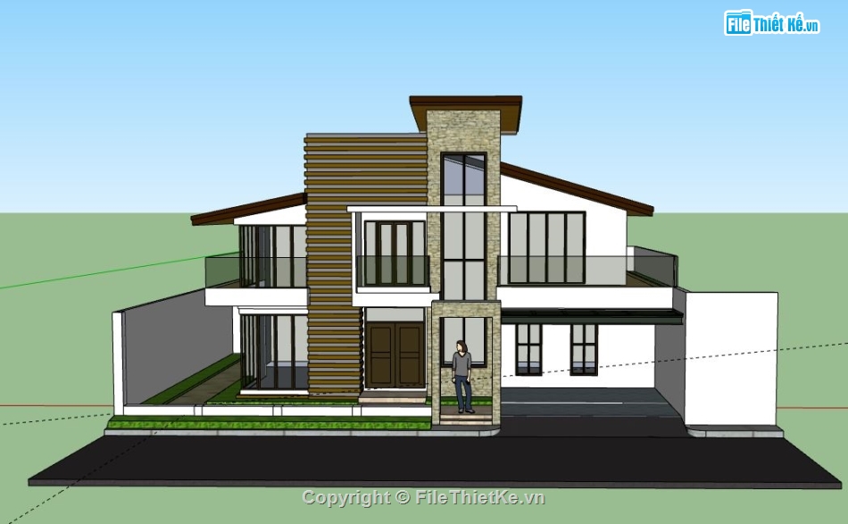 Biệt thự 2 tầng,model su biệt thự 2 tầng,biệt thự 2 tầng file su,sketchup biệt thự 2 tầng,biệt thự 2 tầng model su