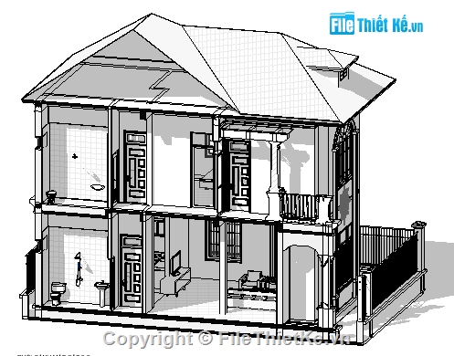Bản vẽ biệt thự 2 tầng,biệt thự 2 tầng 9.6x11.2m,thiết kế biệt thự,Revit biệt thự,nhà dân 2 tầng,thiết kế biệt thự 2 tầng