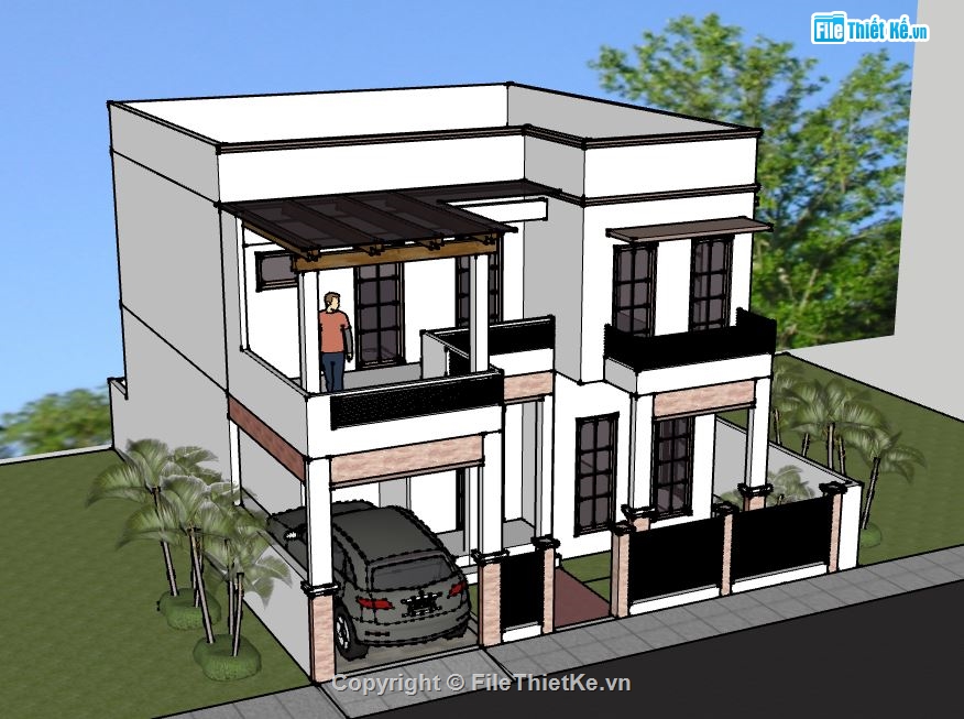 Biệt thự 2 tầng,model su biệt thự 2 tầng,biệt thự 2 tầng sketchup,file su biệt thự 2 tầng,biệt thự 2 tầng model su