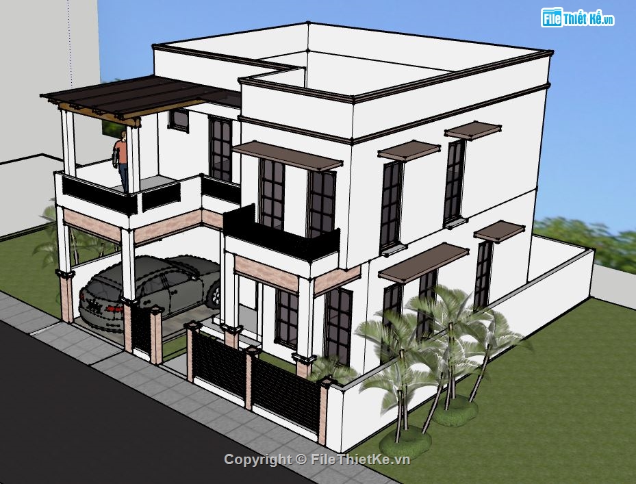 Biệt thự 2 tầng,model su biệt thự 2 tầng,biệt thự 2 tầng sketchup,file su biệt thự 2 tầng,biệt thự 2 tầng model su