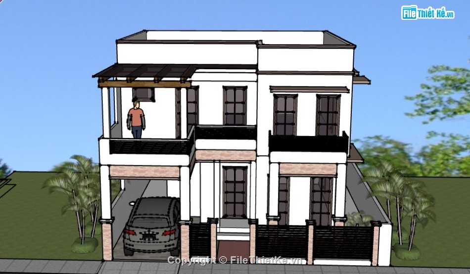 Biệt thự 2 tầng,model su biệt thự 2 tầng,biệt thự 2 tầng sketchup,file su biệt thự 2 tầng,biệt thự 2 tầng model su