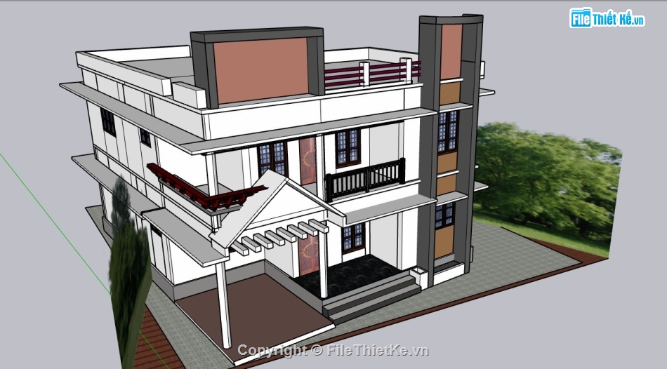 file su biệt thự,sketchup biệt thự,model su biệt thự