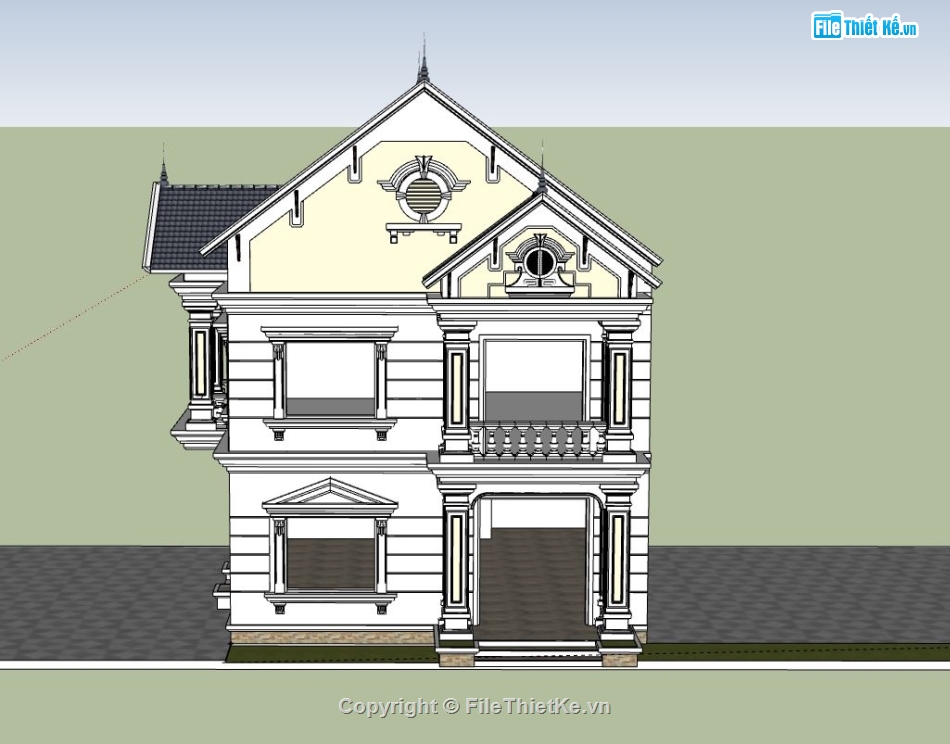 Biệt thự 2 tầng,Model su biệt thự 2 tầng,biệt thự 2 tầng file su,biệt thự 2 tầng su,file sketchup biệt thự 2 tầng