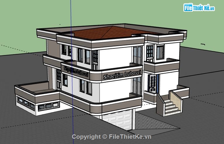 Biệt thự 2 tầng,model su biệt thự 2 tầng,mẫu biệt thự 2 tầng sketchup,biệt thự 2 tầng sketchup