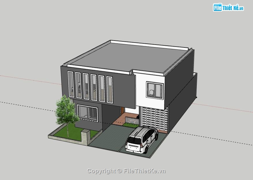 Biệt thự 2 tầng,model su biệt thự 2 tầng,biệt thự 2 tầng file su