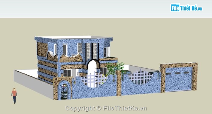 Biệt thự 2 tầng,model su biệt thự 2 tầng,file sketchup biệt thự 2 tầng