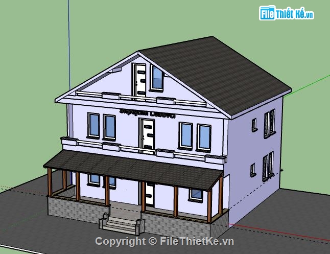 Biệt thự 2 tầng,model su biệt thự 2 tầng,file sketchup biệt thự 2 tầng