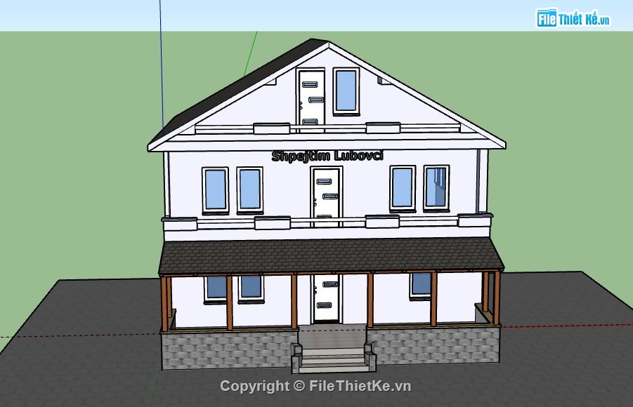 Biệt thự 2 tầng,model su biệt thự 2 tầng,file sketchup biệt thự 2 tầng