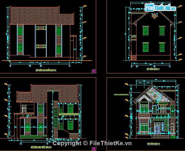 kiến trúc 2 tầng,biệt thự 2 tầng mái thái,mẫu biệt thự đẹp